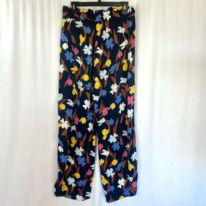 Just Floral Print Palazzo Pants Woman’s Sz L